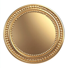 Elegant golden circle design with embossed details perfect for awards luxury branding and decoration elements on a white background