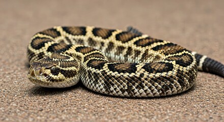 Western Diamondback Rattlesnake Coiled Dangerous Reptile Wildlife Close Up