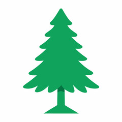 Yew tree green vector icon on white background.