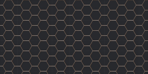 Black and white seamless hexagon honeycomb pattern texture background