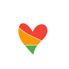 abstract heart shape juneteenth