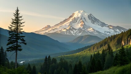 sunset in the mountains