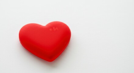 Obraz premium Red heart shape on white background
