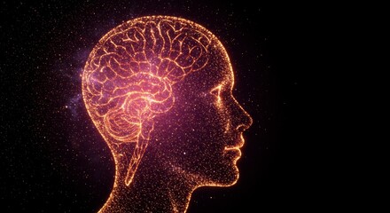 Obraz premium Abstract brain in profile view