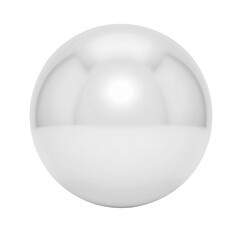 Glossy white sphere on smooth surface, simplistic design, minimalistic decor, ideal for modern art or product display. Isolated on white background or PNG