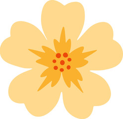 Bright Tropical Flower Icon Illustration