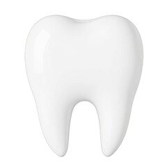 White tooth model, realistic dental anatomy representation, ideal for educational material, dental offices, and health awareness. Isolated on white background or PNG