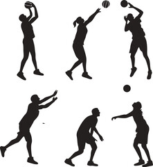 illustration of volleyball or basketball style silhouette