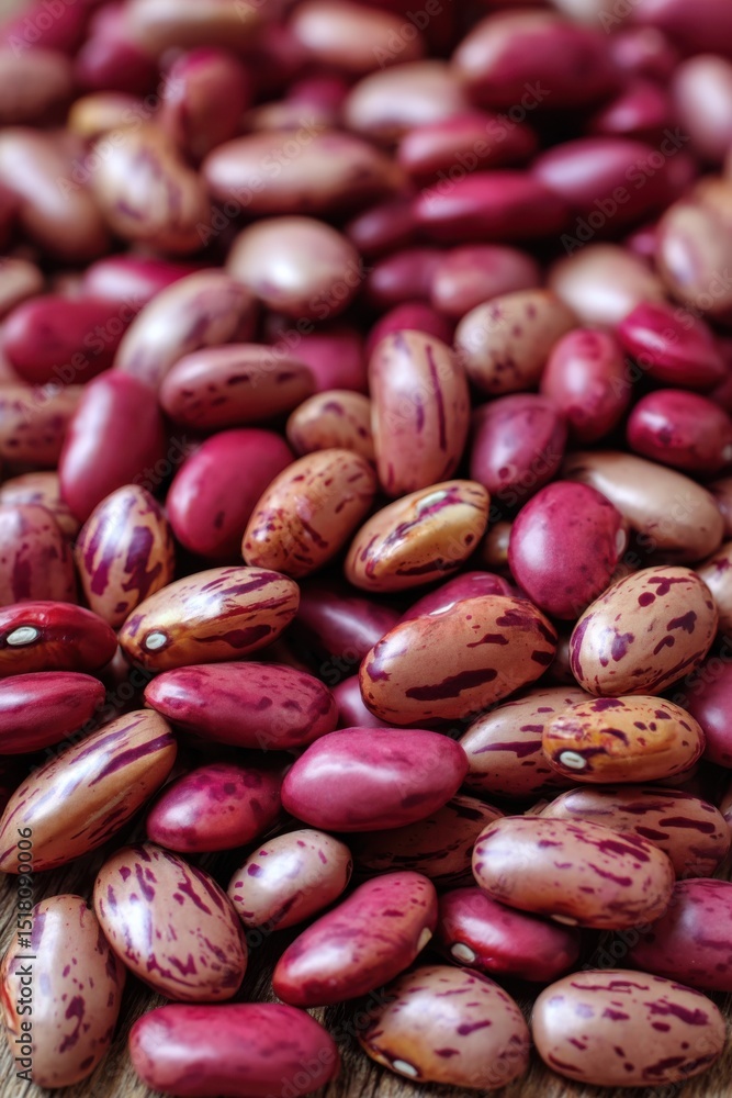 Poster various types of red beans displayed on a wooden surface showcasing their vibrant colors and unique 