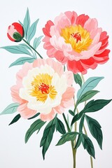 Beautiful peonies in vibrant colors display nature's artistry in a fresh floral arrangement