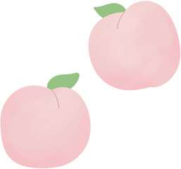 복숭아 일러스트