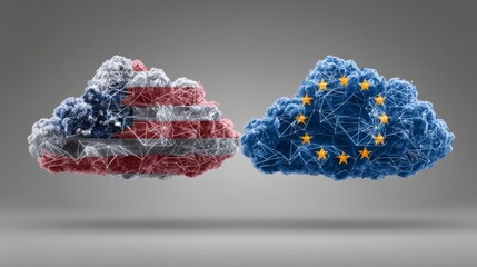 Comparison of American and European Cloud Computing Represented Through Artistic Cloud Structures