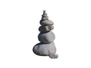tower with stones balance and harmony isolated on white background