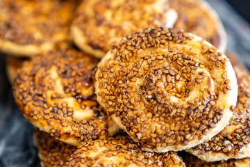 coffee break hotel during conference meeting, corporate revent with tea and coffee catering, decorated catering banquet table with variety of different pastry and bakery, with croissants and cookies