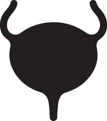 Black Silhouette Icon of Human Urinary Bladder Anatomy