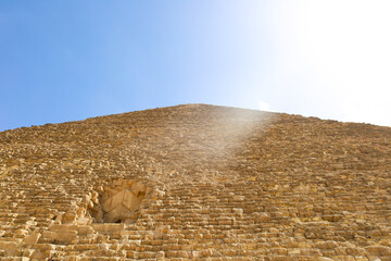 Weathered Stone Pit in the Pyramid of Khufu, Giza, Egypt
