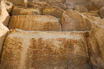 Stone Block Detail of the Pyramid of Khafre, Giza, Egypt