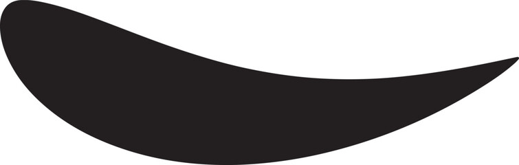 Abstract Black Curved Shape on White Background