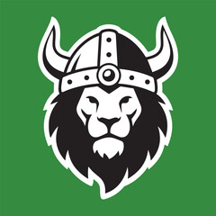 lion viking logo icon