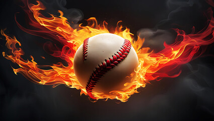 Fiery Baseball: A Dramatic Visual for Sports Enthusiasts
