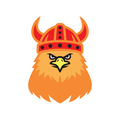eagle with viking hat illustration