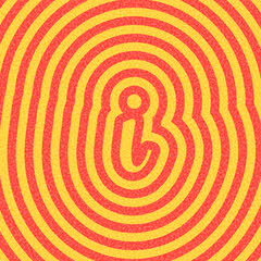 Yellow and red abstract background with a lowercase i information symbol. Vector illustration with vibrant ripple effect.
