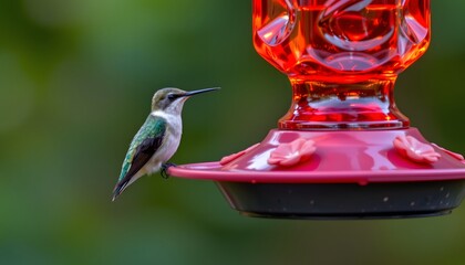 Obraz premium solitary hummingbird, copy space.