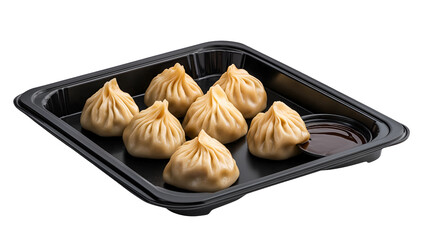 Steamed Asian Pork Dumplings with Soy Sauce and Green Onions