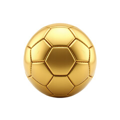 Golden Soccer Ball with Hexagonal Patterns on a White Background for Sports and Awards Concepts