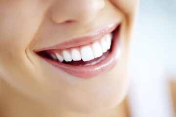 Perfect shiny white woman smile, perfect teeth