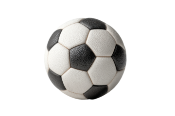 PNG Classic black and white soccer ball on black background