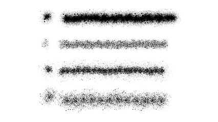 Paint spray noise of grains or brush dust and black sand particles, vector abstract shape effect. Wavy spray paint in graffiti ink style with grainy noise texture of black dots and rough dust