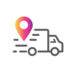 Pin Delivery truck, Icon, Logo, Design Element.