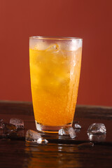 Carbonated water in a glass, fizzy and refreshing with every drop.