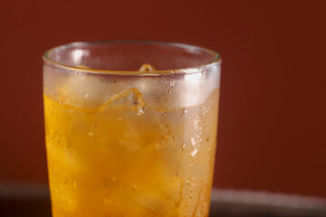 Carbonated water in a glass, fizzy and refreshing with every drop.