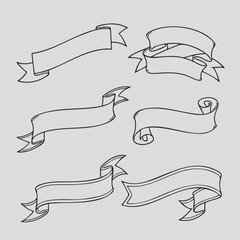 A Collection of Hand-Drawn Ribbons and Banners
