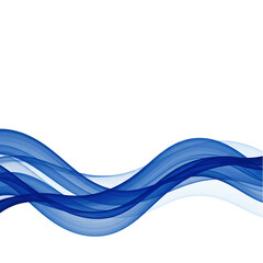 Fluid Blue Waves An Abstract Design Element isolated on transparent bacckground