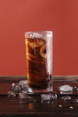 Carbonated water in a glass fizzy and refreshing with every drop.