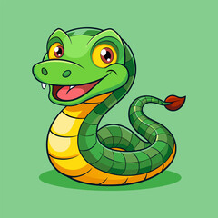 Fototapeta premium Adorable Cartoon Snake Illustration