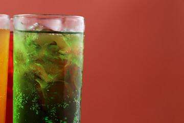 Carbonated water in a glass fizzy and refreshing with every drop.