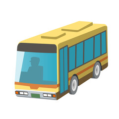 ベクターイラスト：黄色とオレンジの路線バス