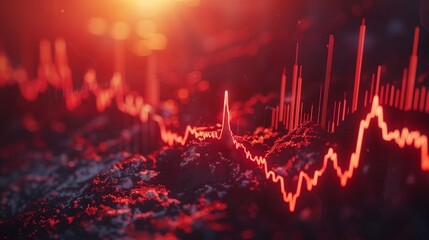 Stock market graph trading analysis investment financial, stock exchange financial or forex graph stock chart graph business crisis crash loss and grow up gain and profits win up trend growth money