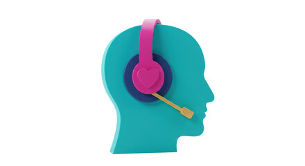 Isolated Head with Headset