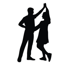 Silhouette of a couple dancing together