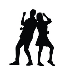 Silhouette of a couple dancing together