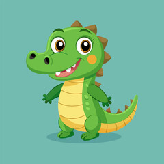 Fototapeta premium Adorable Cartoon Crocodile Illustration