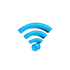 3D Blue WiFi Signal Icon Isolated on White Background