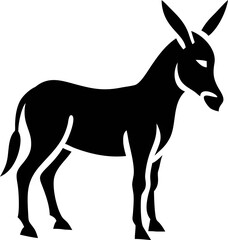 imple donkey icon vector illustration in monochrome style. Ideal for agriculture, wildlife, and rustic branding projects.