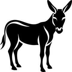 Donkey vector icon in black style. Suitable for web, print, app icons, and livestock-related visuals.