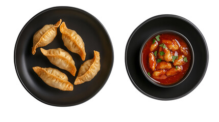 The concept of oriental cuisine. Uzbek food Manti or manty dumplings restaurant concept. Homemade Uzbek dish. recipe background. space for text. top view